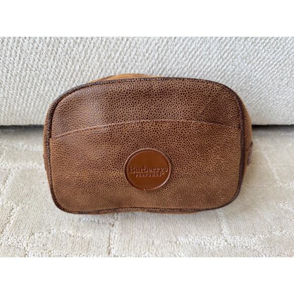 Burberry Toiletry Bag Make-up Travel Pouch Brown Carry Case For Toiletries - Picture 1 of 12